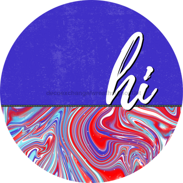 Patriotic Door Hanger Hi Dco - 01514 - Dh 18’ Round Wood